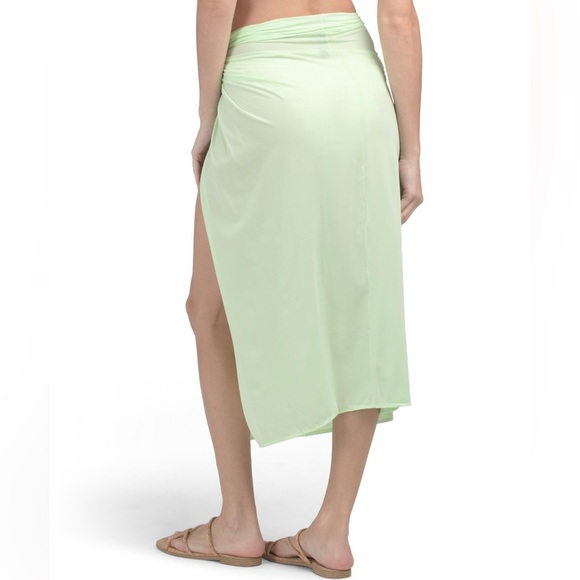 Vix Paula Hermanny Karen Midi Sarong Cover-Up Skirt Lime Swimwear Size Medium - Picture 2 of 2